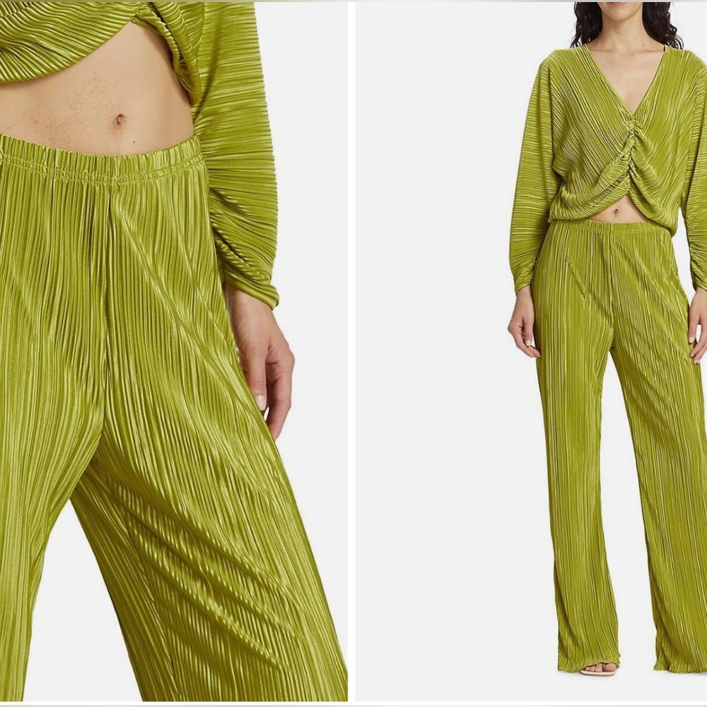 Good American Chartreuse Wide Leg Pants - Picture 2 of 16